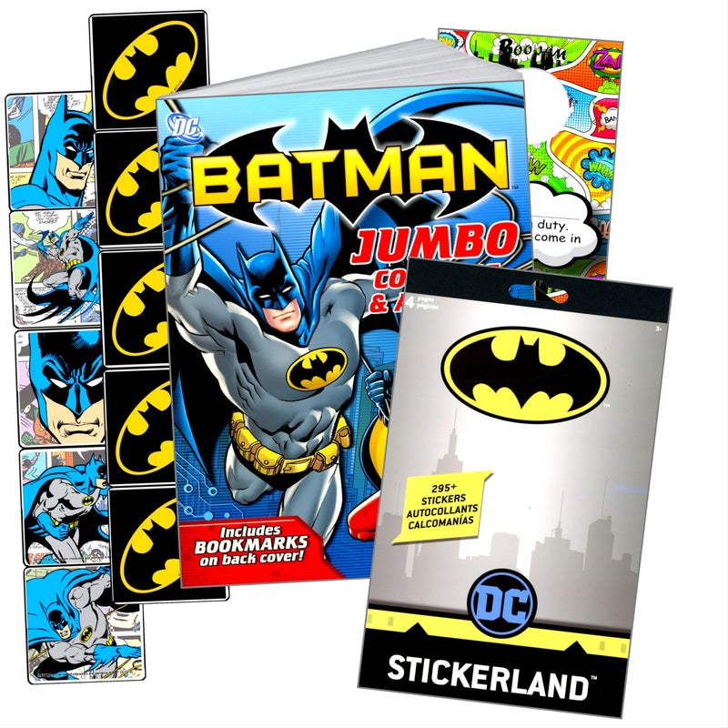 Bendon Batman Coloring Book Set Bundle for Kids with Batman Stickers, Reward Sticker Set, 2-Sided Superhero Door Hanger, and More - Image 2